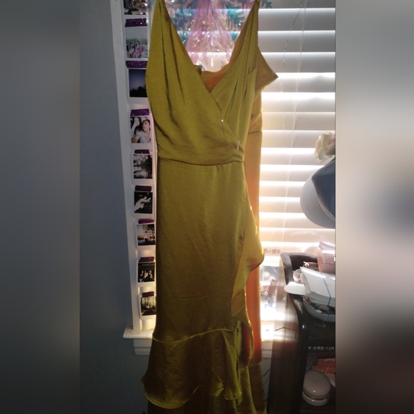 Satin wrap around dress - Picture 2 of 3